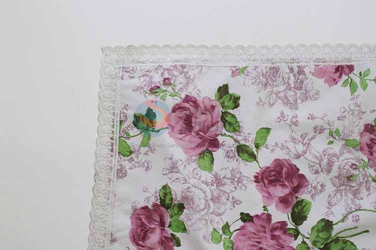 Pink Flower Pattern Easy Clean Table Mat/Placemat for Restaurants