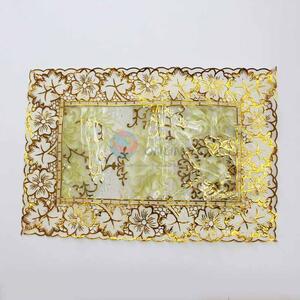 Gold Flower Pattern Easy Clean Table Mat/Placemat for Restaurants