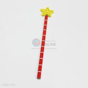 Wholesale Price Pencil Design Silm Yellow Star Shape Wooden Pencil