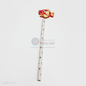 Wholesale Price New Design Pencil Silm Fish Shape Wooden Pencil,White And Red