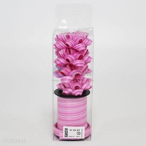 Stripe pink four flower drawbench coloured ribbon