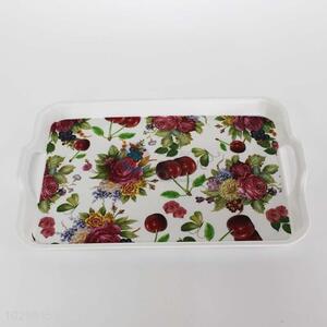 Flower Decorated Plastic Salver