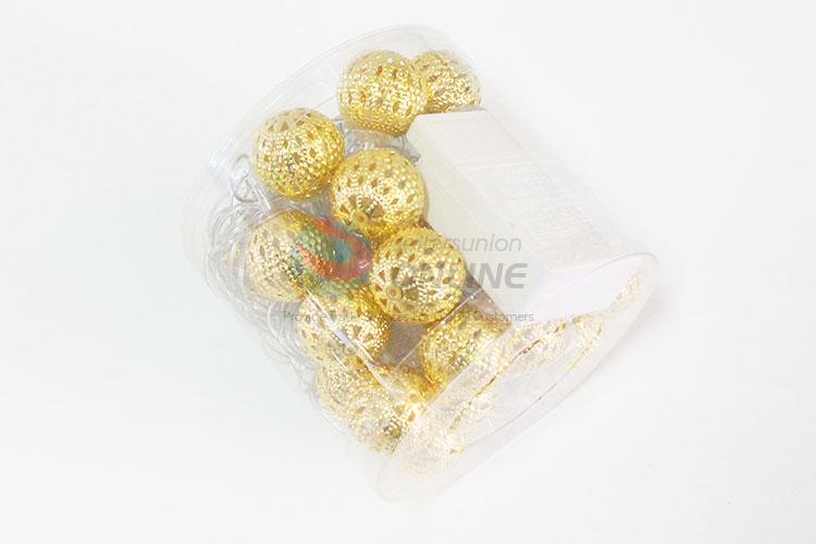 Fashion Design Battery Operated Golden Color Ball Light for Decoration