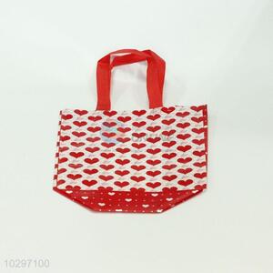 Good quality cheap best loving heart pattern non-woven fabrics shopping bag