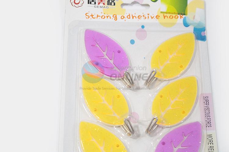 China Wholesale Colorful Leaf Design Wall Sticky Hooks