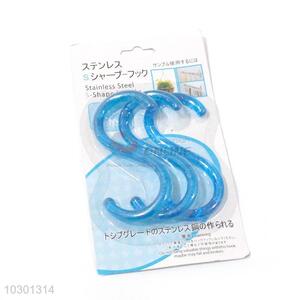 Cute Design Blue S Shape Hanher Sticky Hooks