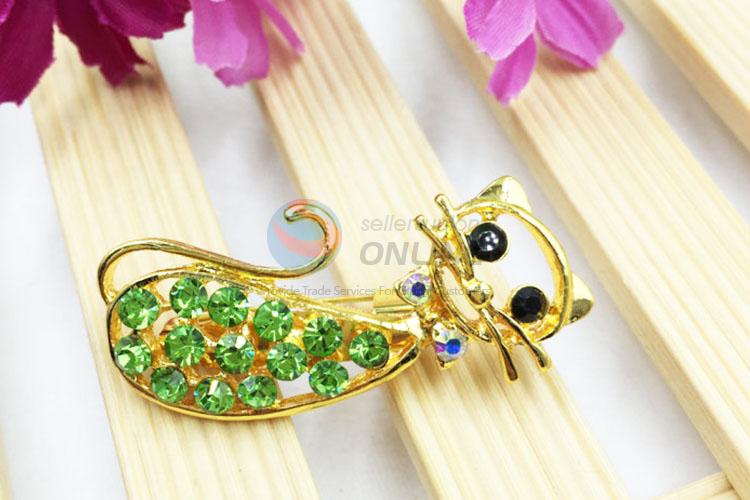 Beautiful Women Rhinestone Brooch/Breastpin in Cartoon Cat Shape