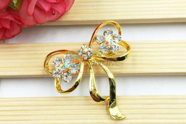 Bowknot Shaped Beautiful Women Rhinestone Brooch/Breastpin