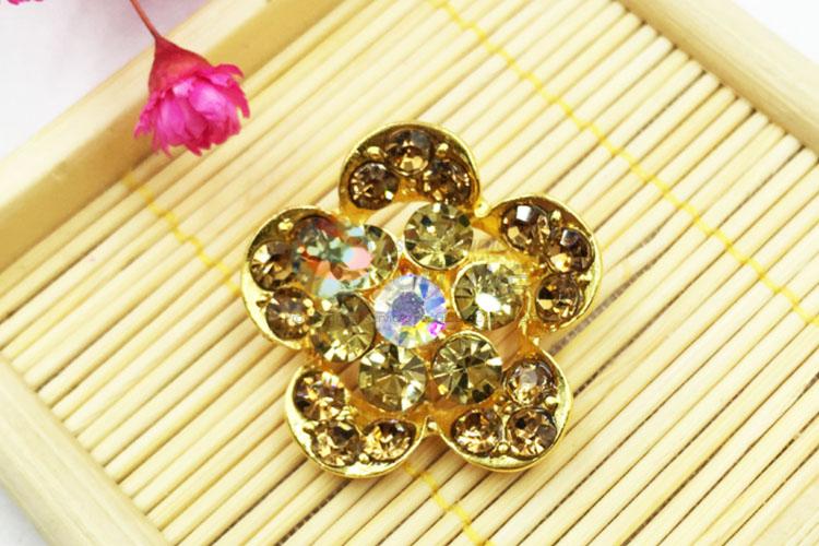 China Factory Vintage Flower Rhinestone Brooch for Ladies