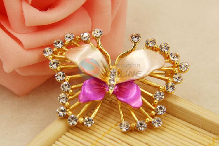 Butterfly Shaped Elegant Decorated Crystal Rhinestone Brooch