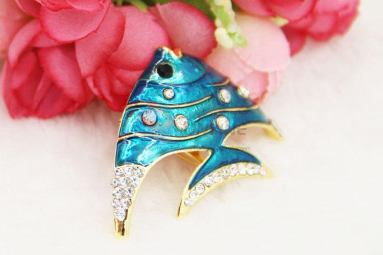 Fish Shaped Rhinestone Breastpins for Evening Dress