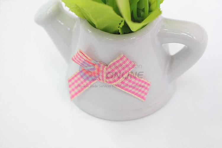 Hot sale watering can shaped flowerpot artificial flower