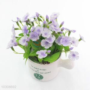 Durable artificial flower with milk pan shape flowerpot