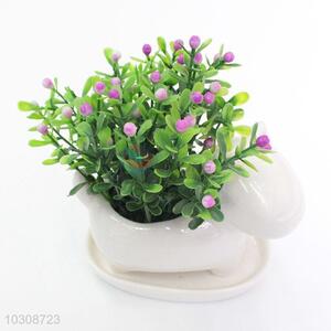 Lovely Colorful simulation flower bonsai with dog modelling flowerpot