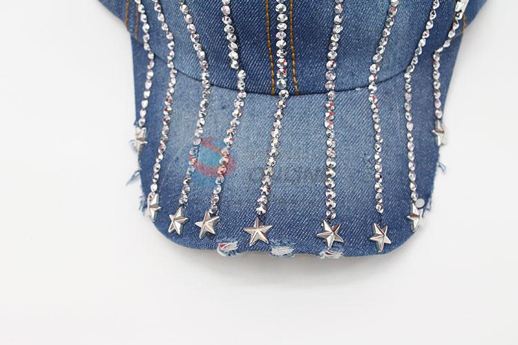 Fashion Rhinestone Denim Hat Caps for Wholesale