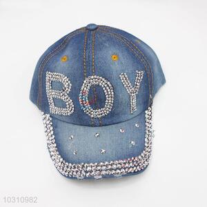 Fashion Boy Letter Rhinestone Denim Hat Caps