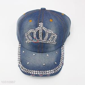 Promotional Cheap Fashion Rhinestone Denim Hat Caps