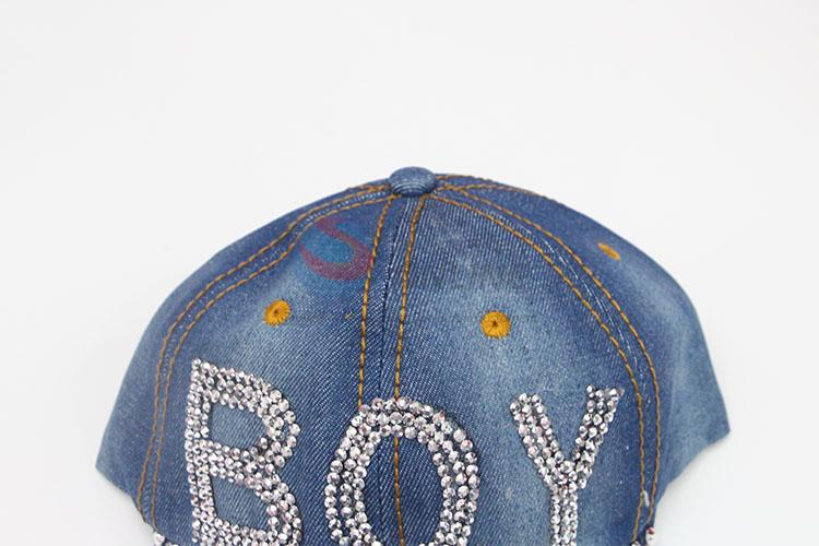 Fashion Boy Letter Rhinestone Denim Hat Caps