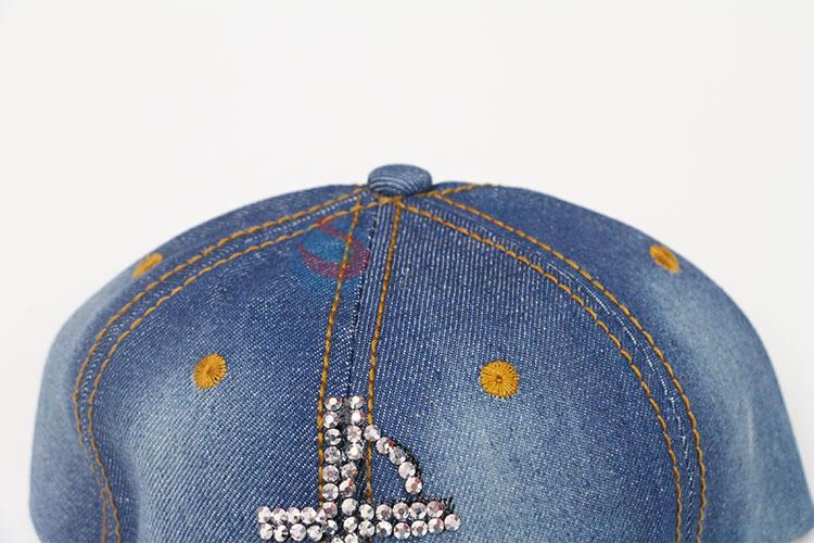 High Quality Fashion Rhinestone Denim Hat Caps