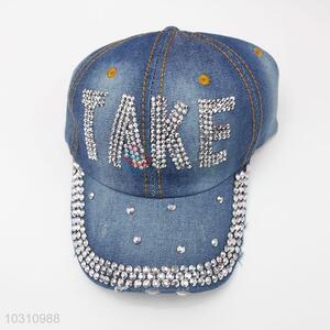 Fashion Rhinestone Denim Hat Summer Caps