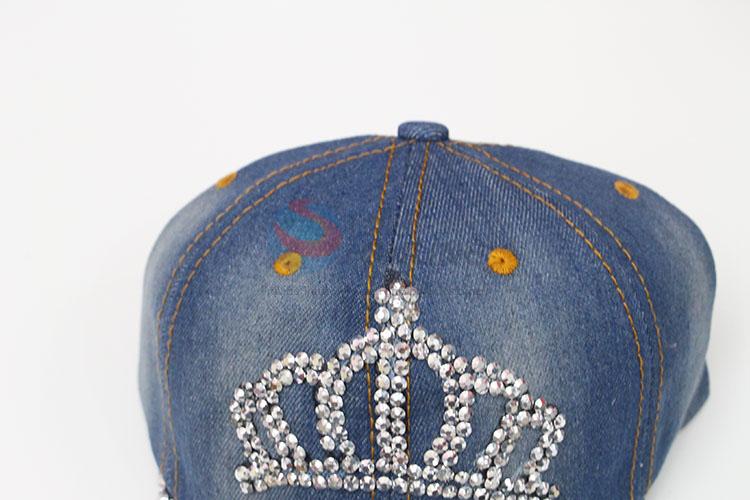 Promotional Cheap Fashion Rhinestone Denim Hat Caps