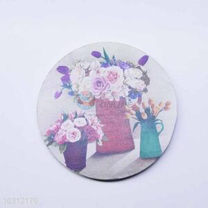 Flower Pattern Round Cup Mat/Cup Coaster