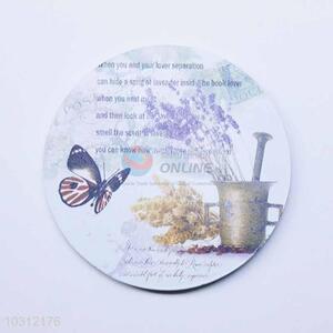 Lavender Pattern Round Cup Mat/Cup Coaster