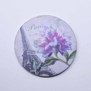 Purple Flower Pattern Round Cup Mat/Cup Coaster