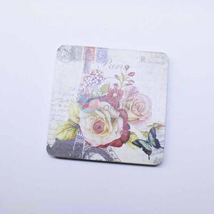 Yellow Rose Pattern Square Cup Mat/Cup Coaster