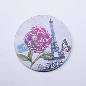 Purple Flower Pattern Round Cup Mat/Cup Coaster