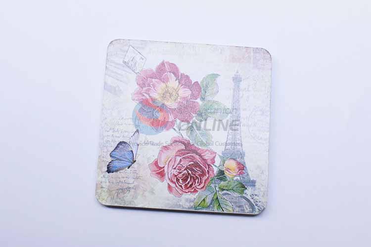 Rose Pattern Square Cup Mat/Cup Coaster