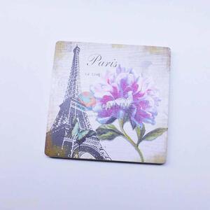 Purple Flower Pattern Square Cup Mat/Cup Coaster