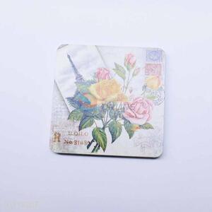 Rose Pattern Square Cup Mat/Cup Coaster