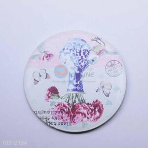 Carnation Pattern Round Cup Mat/Cup Coaster