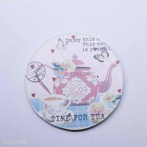 Teapot Pattern Round Cup Mat/Cup Coaster