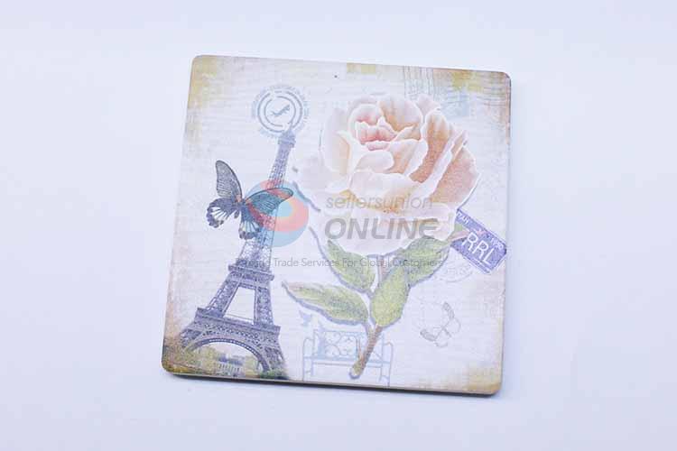 Rose Pattern Square Cup Mat/Cup Coaster