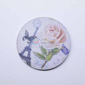 Yellow Flower Pattern Round Cup Mat/Cup Coaster