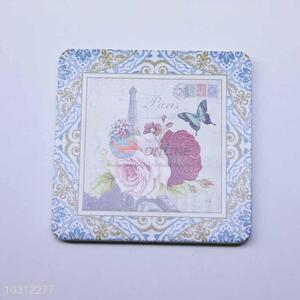 Rose Pattern Square Cup Mat/Cup Coaster