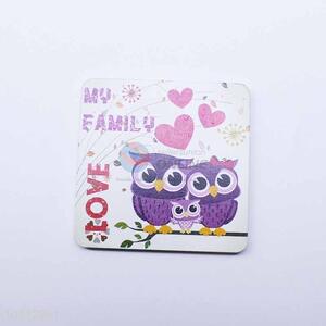 Cartoon Owl Pattern Square Cup Mat/Cup Coaster