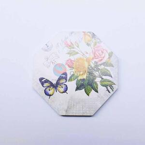 Flower Pattern Octagon Shaped Cup Mat/Cup Coaster