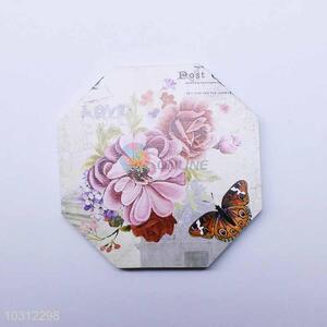 Flower Pattern Octagon Shaped Cup Mat/Cup Coaster