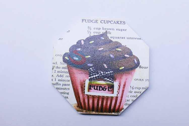 Cupcake Pattern Octagon Shaped Cup Mat/Cup Coaster