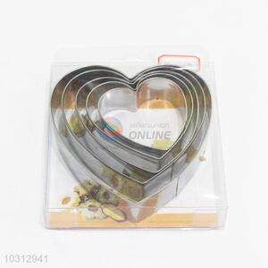 Wholesale low price best lovely 5pcs loving heart shape biscuit moulds