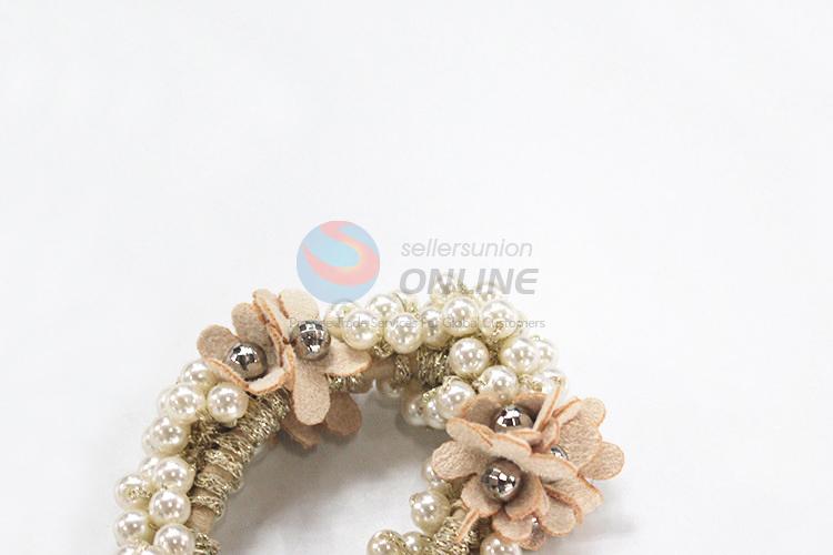 Low price new arrival flower&pearl hair ring