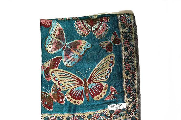 100% Cotton Butterfly Pattern Jacquard Scarf