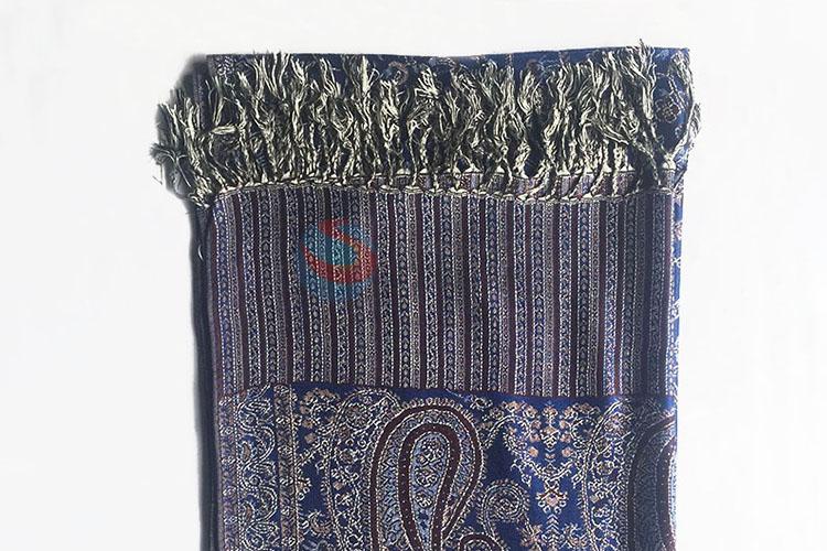 Dark Blue High Quality 100% Cotton Jacquard Scarf