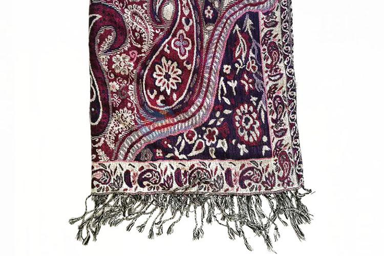 Newly Flower Pattern Soft 100% Cotton Jacquard Scarf