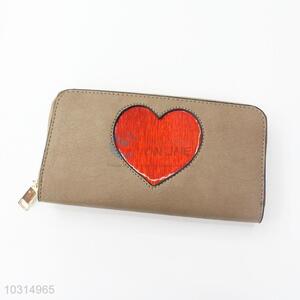 Peach Heart Customized Purse/Wallet With Zippers