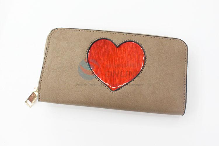 Peach Heart Customized Purse/Wallet With Zippers