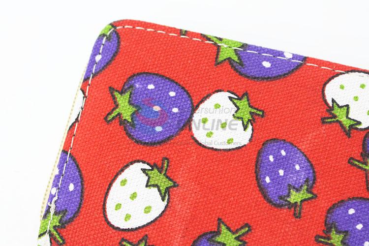 Strawberry Pattern Customized Purse/Wallet With Zippers